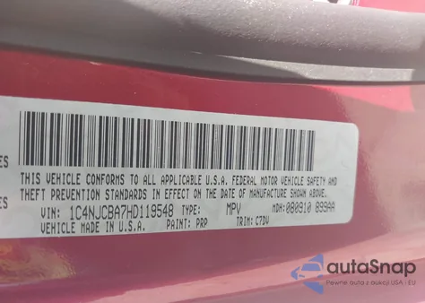 2017 Jeep Compass Sport Fwd из США, поврежденный, VIN 1C4NJCBA7HD119548